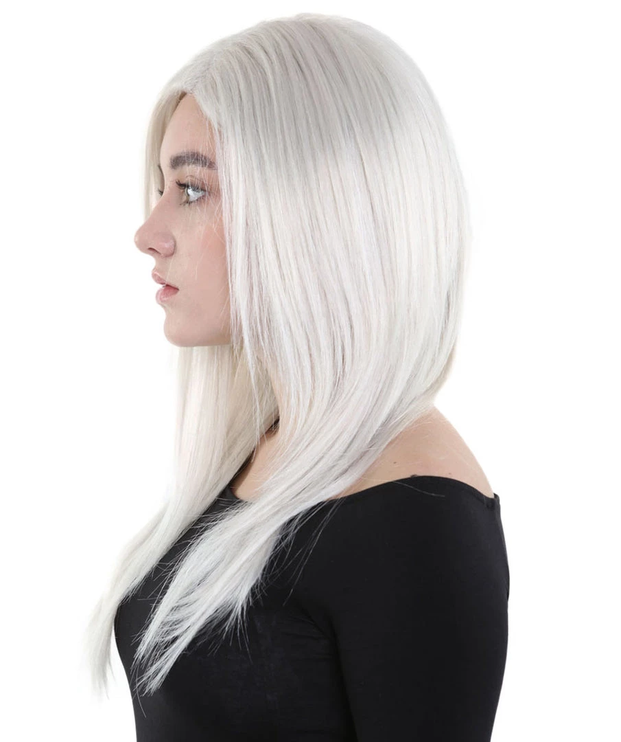 HPO Womens Long Grey Wig | Dolly Fancy Wig | Premium Breathable Capless Cap 3 HPO Womens Long Grey Wig | Dolly Fancy Wig | Premium Breathable Capless Cap