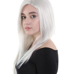 HPO Womens Long Grey Wig | Dolly Fancy Wig | Premium Breathable Capless Cap