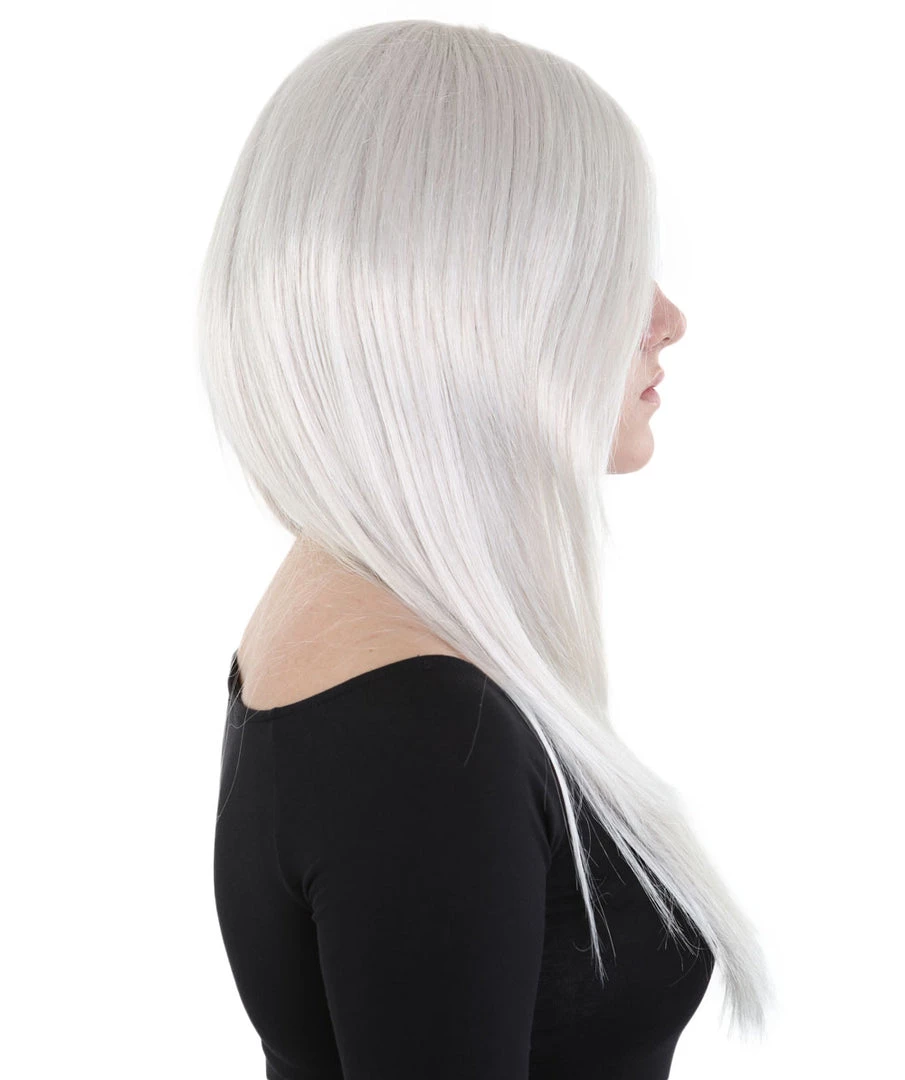 HPO Womens Long Grey Wig | Dolly Fancy Wig | Premium Breathable Capless Cap 5 HPO Womens Long Grey Wig | Dolly Fancy Wig | Premium Breathable Capless Cap