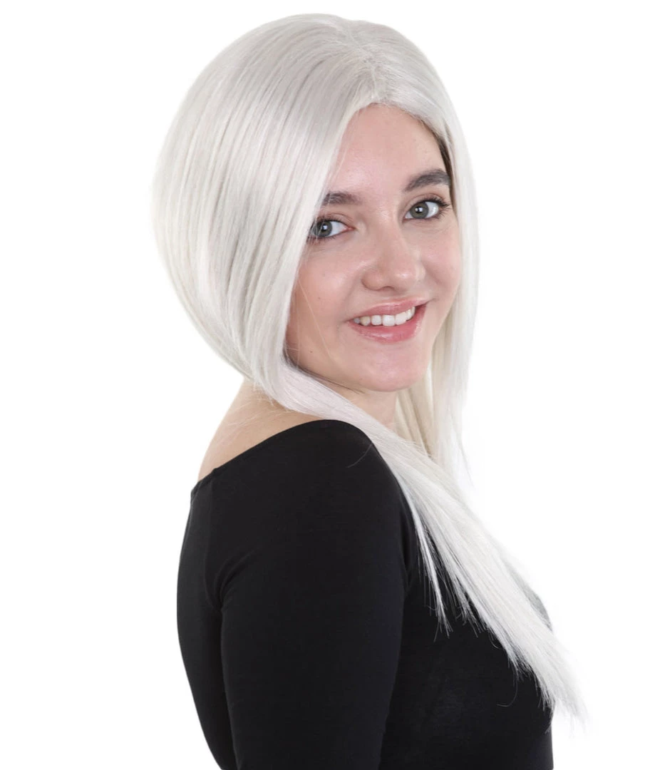 HPO Womens Long Grey Wig | Dolly Fancy Wig | Premium Breathable Capless Cap 6 HPO Womens Long Grey Wig | Dolly Fancy Wig | Premium Breathable Capless Cap