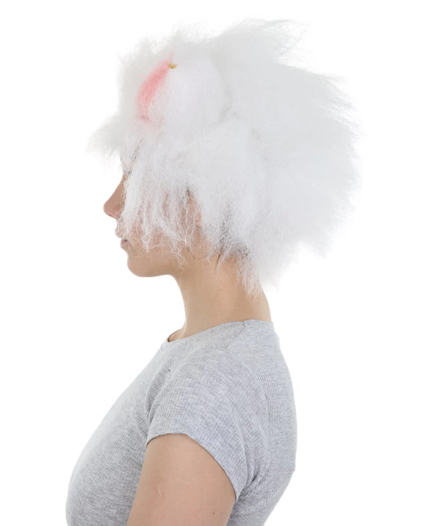 HPO Victoria, White Fluffy Cat Womens Wig With Pink Ears | Premium Breathable Capless Cap Women's 4 HPO Victoria, White Fluffy Cat Womens Wig With Pink Ears | Premium Breathable Capless Cap Women's