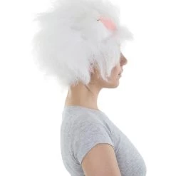 HPO Victoria, White Fluffy Cat Womens Wig With Pink Ears | Premium Breathable Capless Cap Women's 15 HPO Victoria, White Fluffy Cat Womens Wig With Pink Ears | Premium Breathable Capless Cap Women's