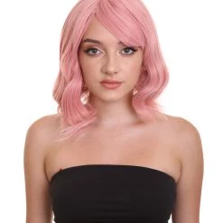 HPO Adults Women Shoulder Length Wavy Wigs | Multicolor Options Cosplay Wigs | Premium Breathable Capless Cap