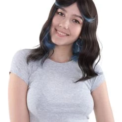 HPO Adults Women Shoulder Length Wavy Wigs | Multicolor Options Cosplay Wigs | Premium Breathable Capless Cap