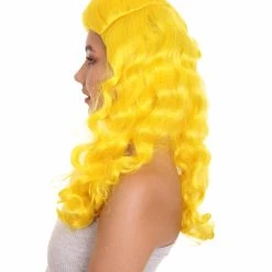 HPO Women's Long Length Side Part Yellow Wavy Cosplay Wig | Premium Breathable Capless Cap 11 HPO Women's Long Length Side Part Yellow Wavy Cosplay Wig | Premium Breathable Capless Cap