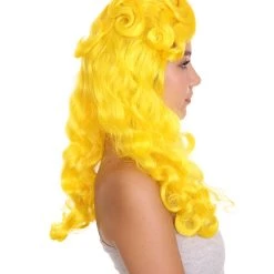HPO Women's Long Length Side Part Yellow Wavy Cosplay Wig | Premium Breathable Capless Cap 13 HPO Women's Long Length Side Part Yellow Wavy Cosplay Wig | Premium Breathable Capless Cap