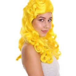 HPO Women's Long Length Side Part Yellow Wavy Cosplay Wig | Premium Breathable Capless Cap 14 HPO Women's Long Length Side Part Yellow Wavy Cosplay Wig | Premium Breathable Capless Cap