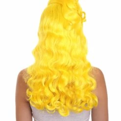 HPO Women's Long Length Side Part Yellow Wavy Cosplay Wig | Premium Breathable Capless Cap 12 HPO Women's Long Length Side Part Yellow Wavy Cosplay Wig | Premium Breathable Capless Cap