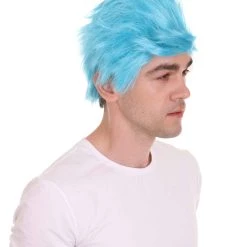 HPO Men's Ninja Computer Gamer Wig | Lt. Blue Cosplay Wig | Premium Breathable Capless Cap 10 HPO Men's Ninja Computer Gamer Wig | Lt. Blue Cosplay Wig | Premium Breathable Capless Cap