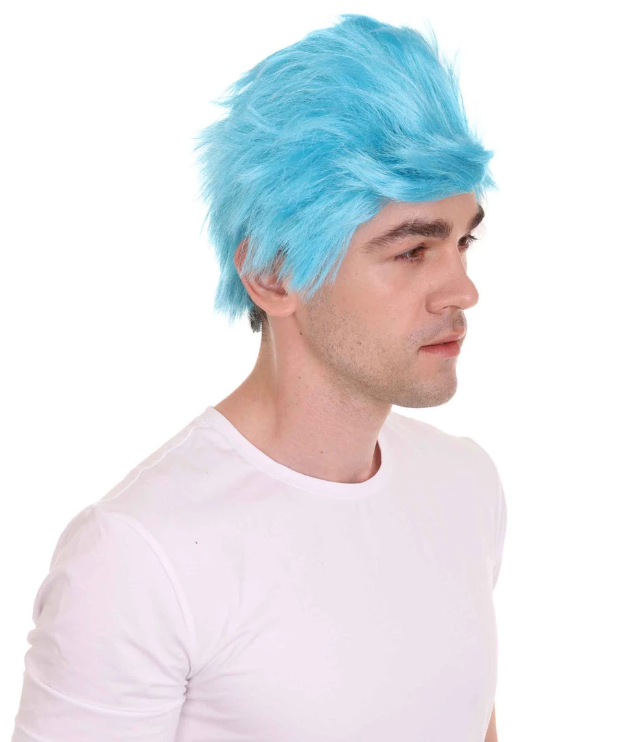 HPO Men's Ninja Computer Gamer Wig | Lt. Blue Cosplay Wig | Premium Breathable Capless Cap 4 HPO Men's Ninja Computer Gamer Wig | Lt. Blue Cosplay Wig | Premium Breathable Capless Cap