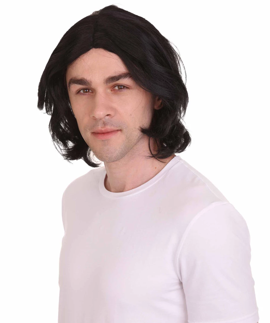 HPO Men's Shoulder Length Straight Snape Dark Arts Wig | Black Cosplay Wig | Premium Breathable Capless Cap 2 HPO Men's Shoulder Length Straight Snape Dark Arts Wig | Black Cosplay Wig | Premium Breathable Capless Cap