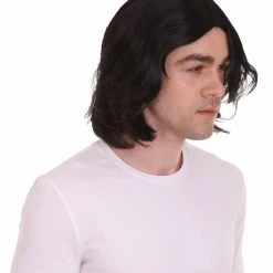 HPO Men's Shoulder Length Straight Snape Dark Arts Wig | Black Cosplay Wig | Premium Breathable Capless Cap 14 HPO Men's Shoulder Length Straight Snape Dark Arts Wig | Black Cosplay Wig | Premium Breathable Capless Cap