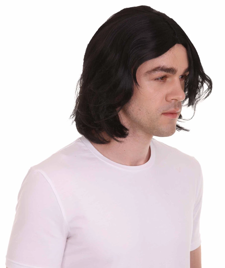 HPO Men's Shoulder Length Straight Snape Dark Arts Wig | Black Cosplay Wig | Premium Breathable Capless Cap 6 HPO Men's Shoulder Length Straight Snape Dark Arts Wig | Black Cosplay Wig | Premium Breathable Capless Cap