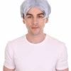 HPO K-Pop | Men's Short Straight Middle Part Grey K Pop Cosplay Wig | Premium Breathable Capless Cap