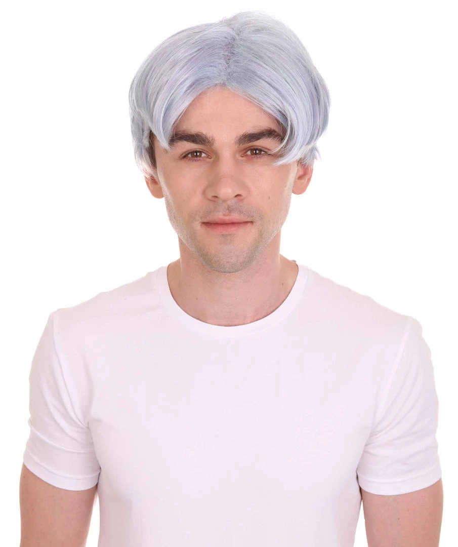 HPO K-Pop | Men's Short Straight Middle Part Grey K Pop Cosplay Wig | Premium Breathable Capless Cap 1 HPO K-Pop | Men's Short Straight Middle Part Grey K Pop Cosplay Wig | Premium Breathable Capless Cap