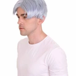 HPO K-Pop | Men's Short Straight Middle Part Grey K Pop Cosplay Wig | Premium Breathable Capless Cap 13 HPO K-Pop | Men's Short Straight Middle Part Grey K Pop Cosplay Wig | Premium Breathable Capless Cap