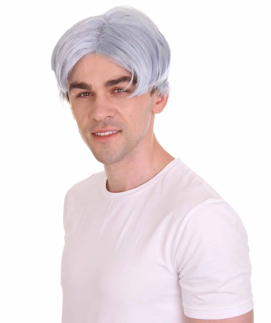 HPO K-Pop | Men's Short Straight Middle Part Grey K Pop Cosplay Wig | Premium Breathable Capless Cap 3 HPO K-Pop | Men's Short Straight Middle Part Grey K Pop Cosplay Wig | Premium Breathable Capless Cap