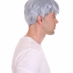 HPO K-Pop | Men's Short Straight Middle Part Grey K Pop Cosplay Wig | Premium Breathable Capless Cap 15 HPO K-Pop | Men's Short Straight Middle Part Grey K Pop Cosplay Wig | Premium Breathable Capless Cap