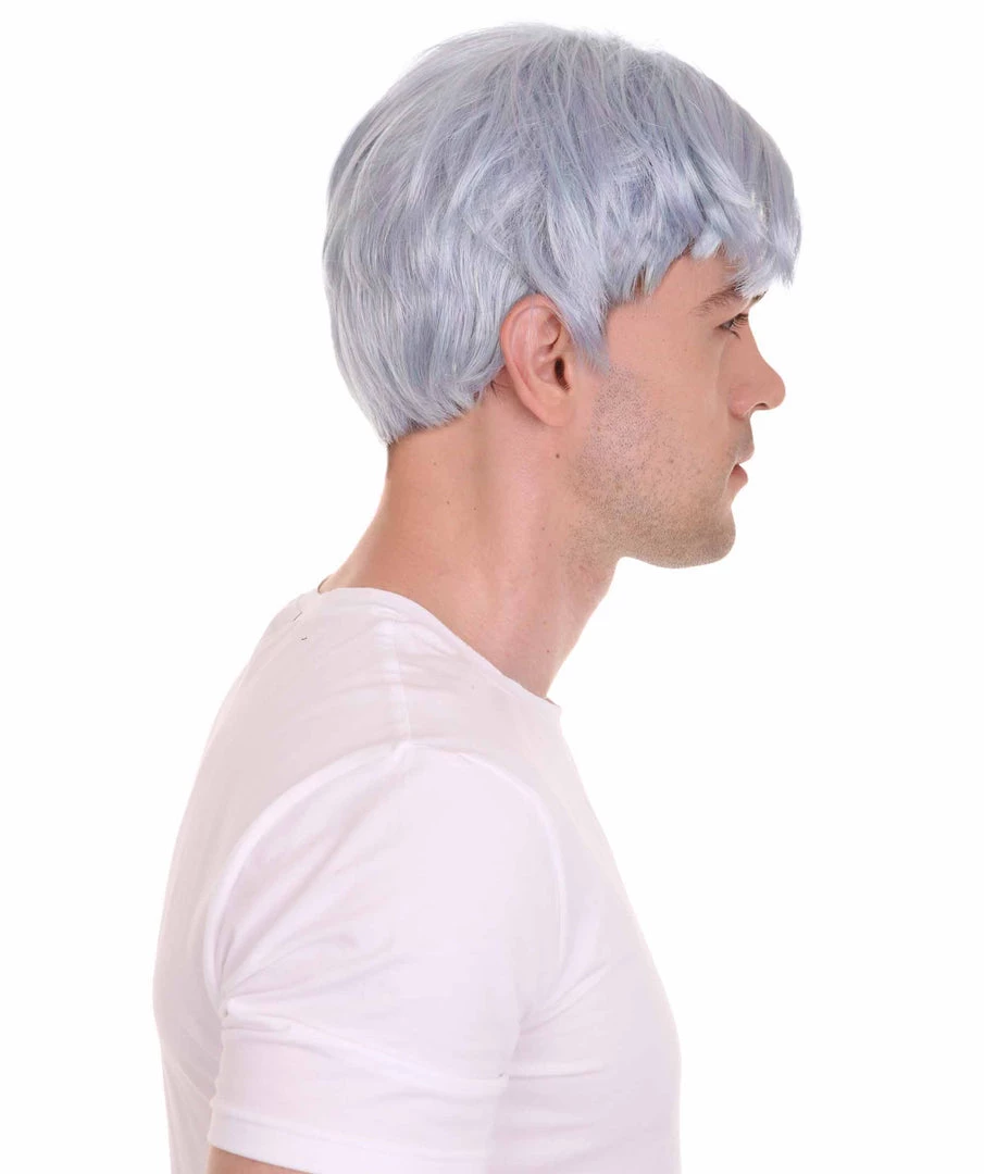 HPO K-Pop | Men's Short Straight Middle Part Grey K Pop Cosplay Wig | Premium Breathable Capless Cap 6 HPO K-Pop | Men's Short Straight Middle Part Grey K Pop Cosplay Wig | Premium Breathable Capless Cap