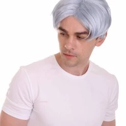 HPO K-Pop | Men's Short Straight Middle Part Grey K Pop Cosplay Wig | Premium Breathable Capless Cap 16 HPO K-Pop | Men's Short Straight Middle Part Grey K Pop Cosplay Wig | Premium Breathable Capless Cap