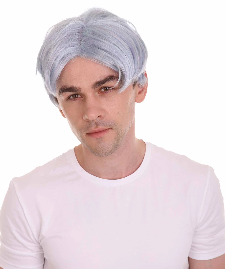 HPO K-Pop | Men's Short Straight Middle Part Grey K Pop Cosplay Wig | Premium Breathable Capless Cap 2 HPO K-Pop | Men's Short Straight Middle Part Grey K Pop Cosplay Wig | Premium Breathable Capless Cap