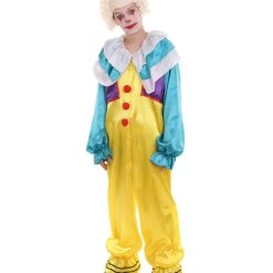 HPO Adult Men's Mad Clown Jumpsuit Costume | Yellow Cosplay Costume