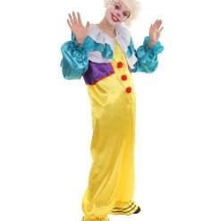 HPO Adult Men's Mad Clown Jumpsuit Costume | Yellow Cosplay Costume