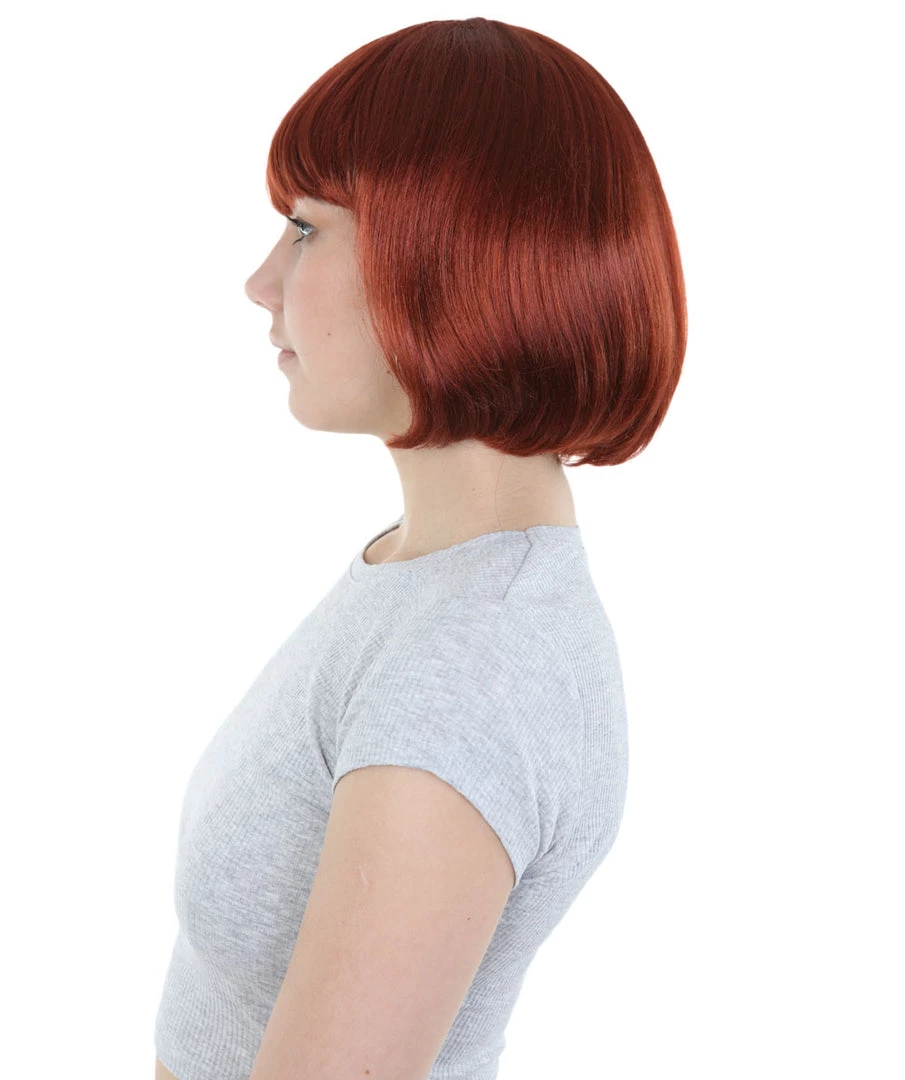 HPO Women's Bob Wig | Brown Short Halloween Wig | Premium Breathable Capless Cap 4 HPO Women's Bob Wig | Brown Short Halloween Wig | Premium Breathable Capless Cap
