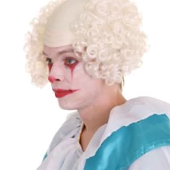 HPO Mens Scary Bald Clown Curly Wigs Collection | Cosplay Halloween Wigs Men's