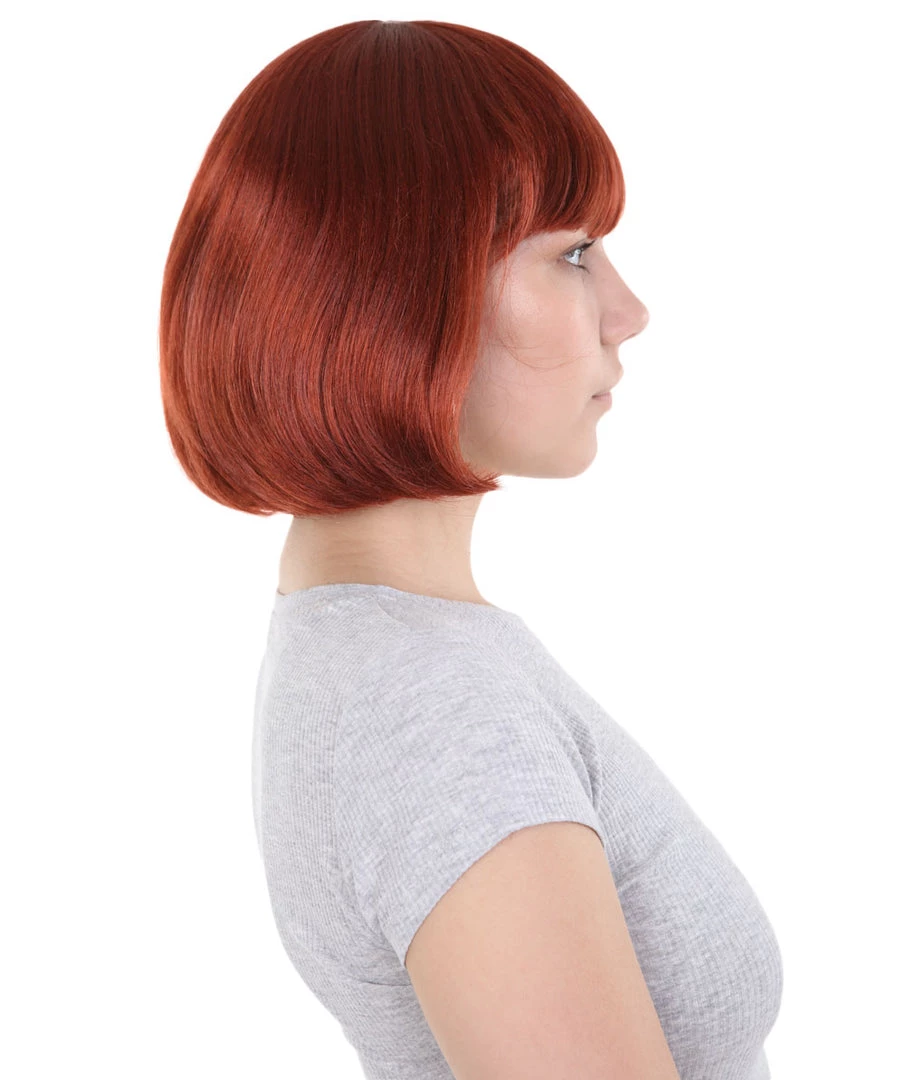 HPO Women's Bob Wig | Brown Short Halloween Wig | Premium Breathable Capless Cap 6 HPO Women's Bob Wig | Brown Short Halloween Wig | Premium Breathable Capless Cap