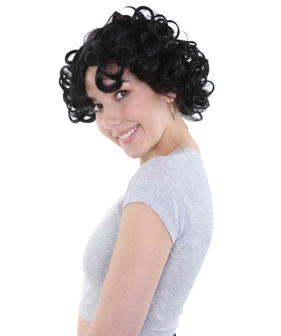 HPO Womens Ritzy Wig | Black Short Curly TV/Movie Wig | Premium Breathable Capless Cap Men's 3 HPO Womens Ritzy Wig | Black Short Curly TV/Movie Wig | Premium Breathable Capless Cap Men's