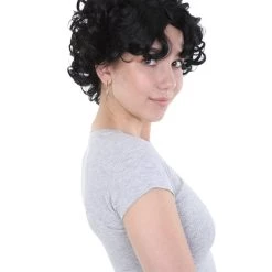 HPO Womens Ritzy Wig | Black Short Curly TV/Movie Wig | Premium Breathable Capless Cap Men's 12 HPO Womens Ritzy Wig | Black Short Curly TV/Movie Wig | Premium Breathable Capless Cap Men's