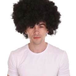 HPO Men Disco Afro Wig | Jumbo Cosplay Halloween Wig | Premium Breathable Capless Cap