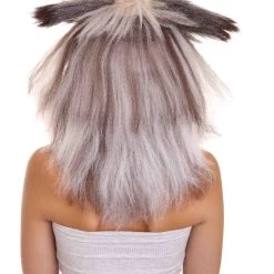 HPO Furry Dog Collection | Women's White And Brown Straight Furry Dog Costume Cosplay Wig | Premium Breathable Capless Cap 11 HPO Furry Dog Collection | Women's White And Brown Straight Furry Dog Costume Cosplay Wig | Premium Breathable Capless Cap