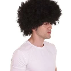 HPO Men Disco Afro Wig | Jumbo Cosplay Halloween Wig | Premium Breathable Capless Cap 14 HPO Men Disco Afro Wig | Jumbo Cosplay Halloween Wig | Premium Breathable Capless Cap