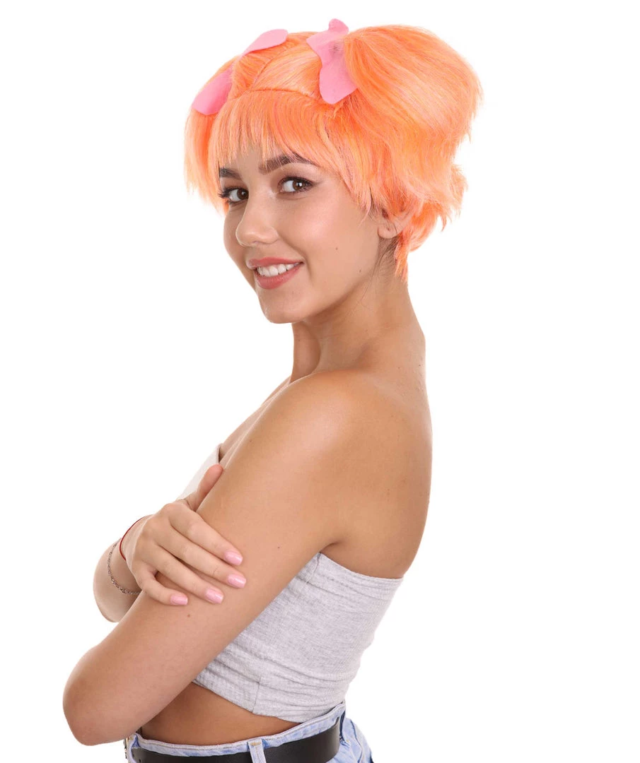 HPO Troll World Tour | Women's Troll Orange Straight Spiked Cosplay Wig | Premium Breathable Capless Cap 2 HPO Troll World Tour | Women's Troll Orange Straight Spiked Cosplay Wig | Premium Breathable Capless Cap