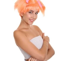HPO Troll World Tour | Women's Troll Orange Straight Spiked Cosplay Wig | Premium Breathable Capless Cap 14 HPO Troll World Tour | Women's Troll Orange Straight Spiked Cosplay Wig | Premium Breathable Capless Cap