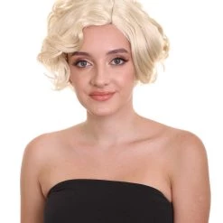 HPO Blonde Jazz Women Wig | Glamour Cosplay Halloween Wig | Premium Breathable Capless Cap