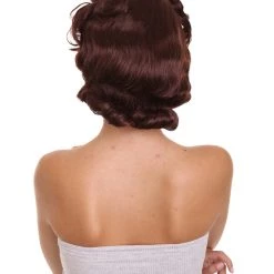 HPO Women's Shoulder Length Side Part Brown Straight The Duchess Cosplay Wig | Premium Breathable Capless Cap