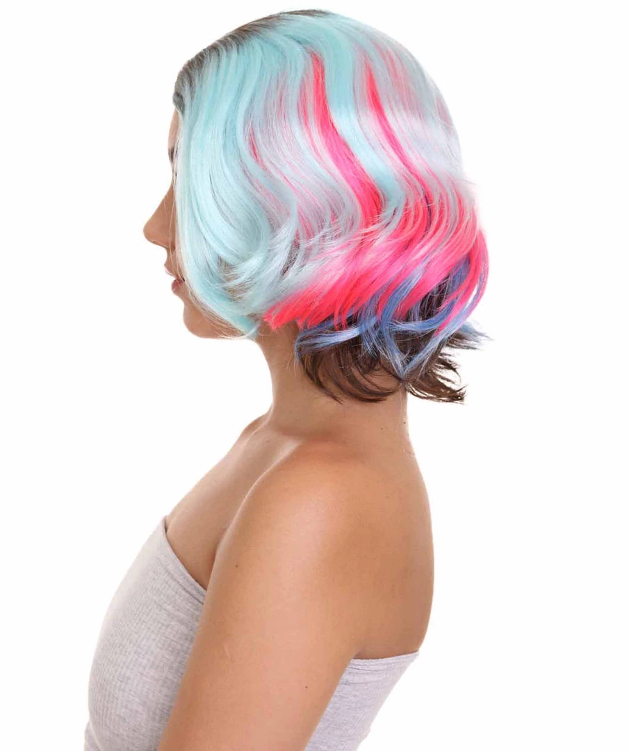 HPO Women's Fashion Mixed Color Womens Wig | Colorful Stage Party Character Cosplay Halloween Wig | Premium Breathable Capless Cap 4 HPO Women's Fashion Mixed Color Womens Wig | Colorful Stage Party Character Cosplay Halloween Wig | Premium Breathable Capless Cap