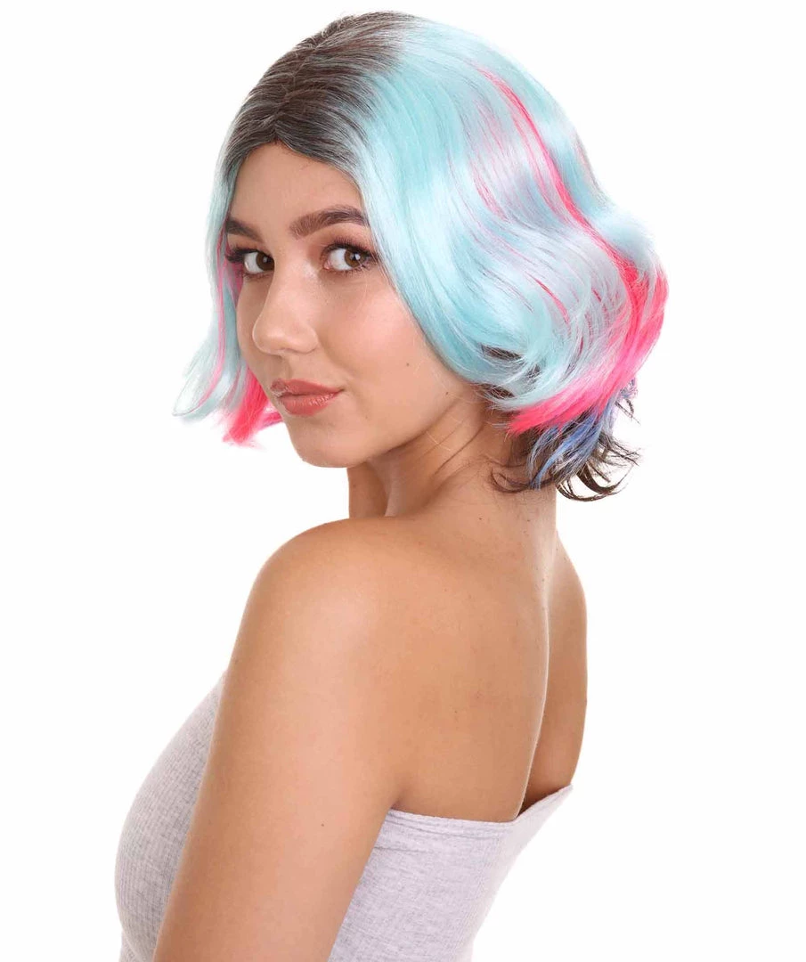 HPO Women's Fashion Mixed Color Womens Wig | Colorful Stage Party Character Cosplay Halloween Wig | Premium Breathable Capless Cap 3 HPO Women's Fashion Mixed Color Womens Wig | Colorful Stage Party Character Cosplay Halloween Wig | Premium Breathable Capless Cap