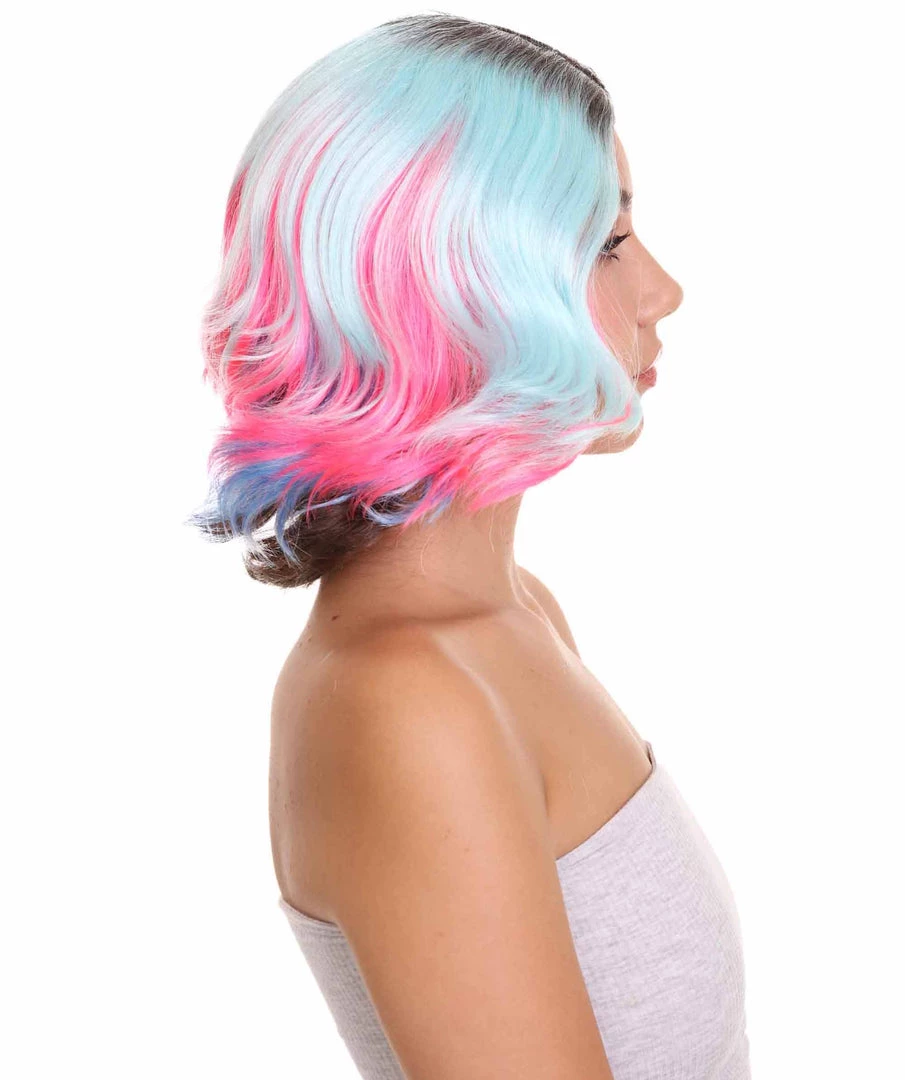 HPO Women's Fashion Mixed Color Womens Wig | Colorful Stage Party Character Cosplay Halloween Wig | Premium Breathable Capless Cap 6 HPO Women's Fashion Mixed Color Womens Wig | Colorful Stage Party Character Cosplay Halloween Wig | Premium Breathable Capless Cap