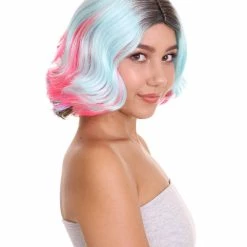 HPO Women's Fashion Mixed Color Womens Wig | Colorful Stage Party Character Cosplay Halloween Wig | Premium Breathable Capless Cap 16 HPO Women's Fashion Mixed Color Womens Wig | Colorful Stage Party Character Cosplay Halloween Wig | Premium Breathable Capless Cap
