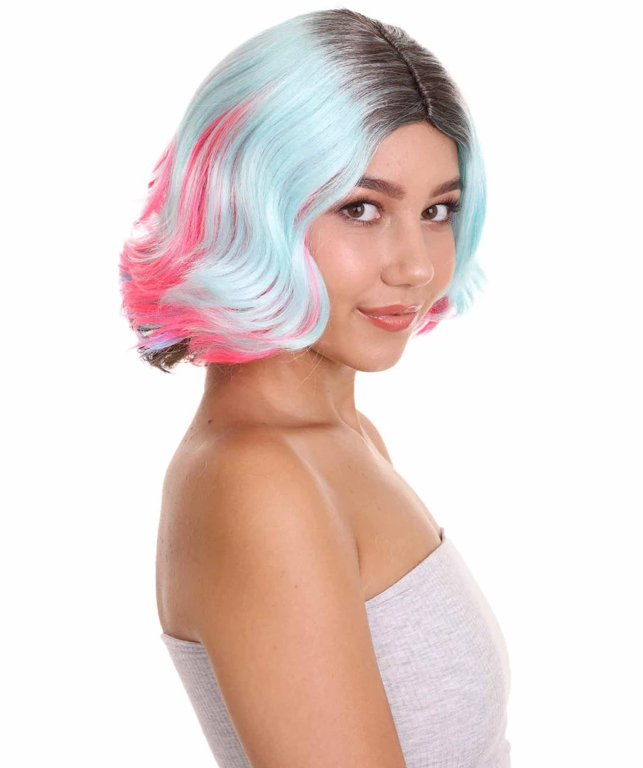 HPO Women's Fashion Mixed Color Womens Wig | Colorful Stage Party Character Cosplay Halloween Wig | Premium Breathable Capless Cap 7 HPO Women's Fashion Mixed Color Womens Wig | Colorful Stage Party Character Cosplay Halloween Wig | Premium Breathable Capless Cap