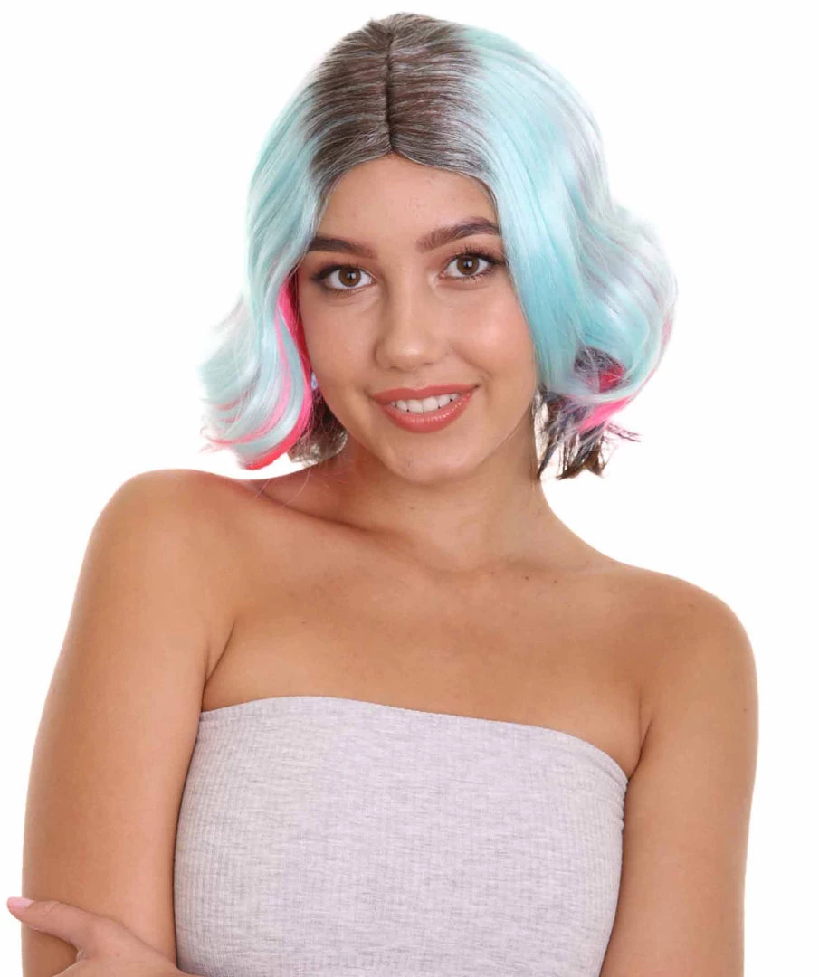 HPO Women's Fashion Mixed Color Womens Wig | Colorful Stage Party Character Cosplay Halloween Wig | Premium Breathable Capless Cap 1 HPO Women's Fashion Mixed Color Womens Wig | Colorful Stage Party Character Cosplay Halloween Wig | Premium Breathable Capless Cap