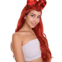 HPO Women's Beauty Womens Wig | Red Cosplay Wig | Premium Breathable Capless Cap 14 HPO Women's Beauty Womens Wig | Red Cosplay Wig | Premium Breathable Capless Cap