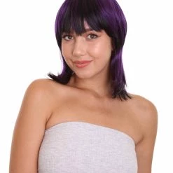 HPO SALE Ghost Of The Shell | Black & Purple Cosplay Wig | Premium Breathable Capless Cap