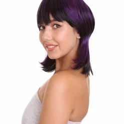 HPO SALE Ghost Of The Shell | Black & Purple Cosplay Wig | Premium Breathable Capless Cap