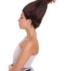 HPO Troll World Tour | Women's Troll Black Straight Spiked Cosplay Wig | Premium Breathable Capless Cap