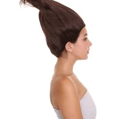 HPO Troll World Tour | Women's Troll Black Straight Spiked Cosplay Wig | Premium Breathable Capless Cap